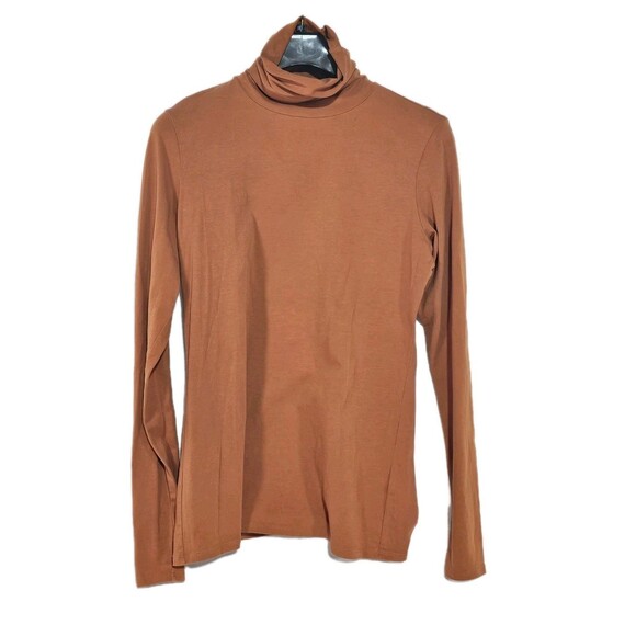 Peruvian Connection Extreme T-Neck Medium Whiskey Orange Turtleneck Pima Cotton - Picture 2 of 8